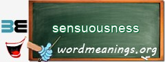 WordMeaning blackboard for sensuousness